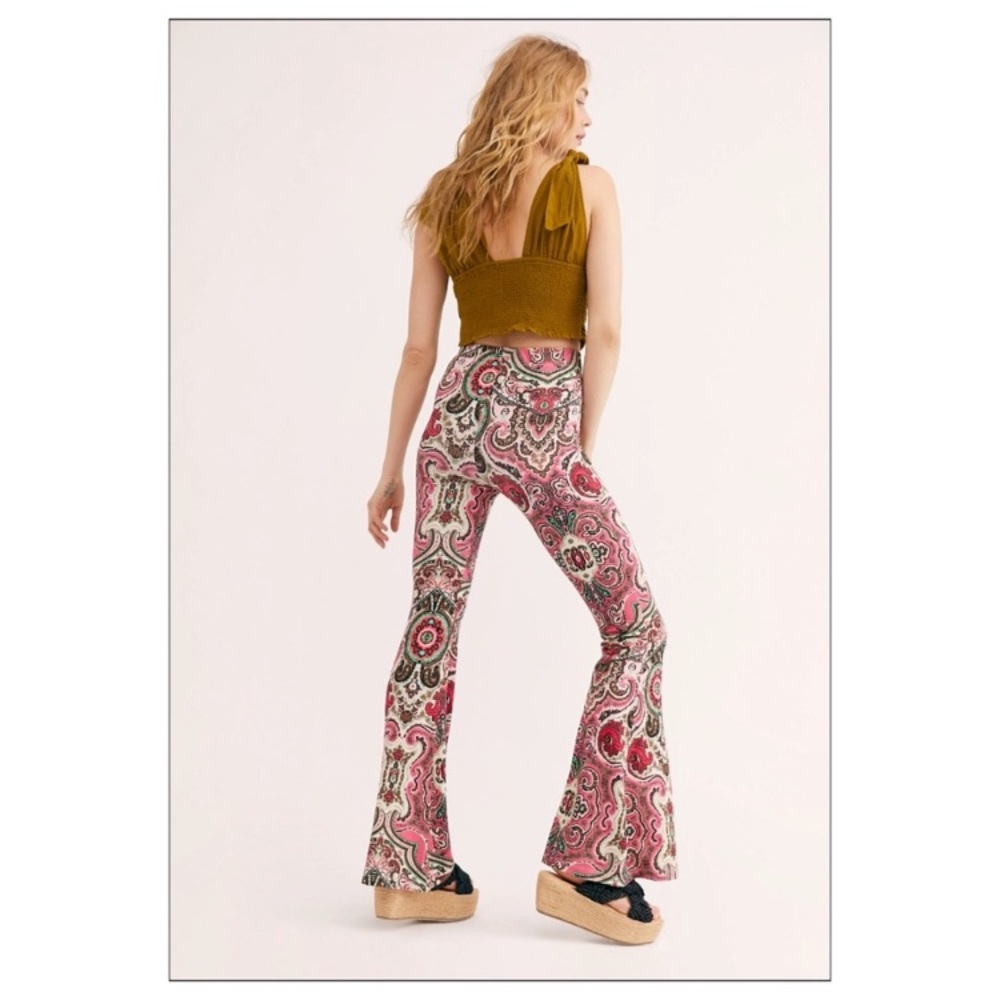 Free People paisley bell bottom pants boho